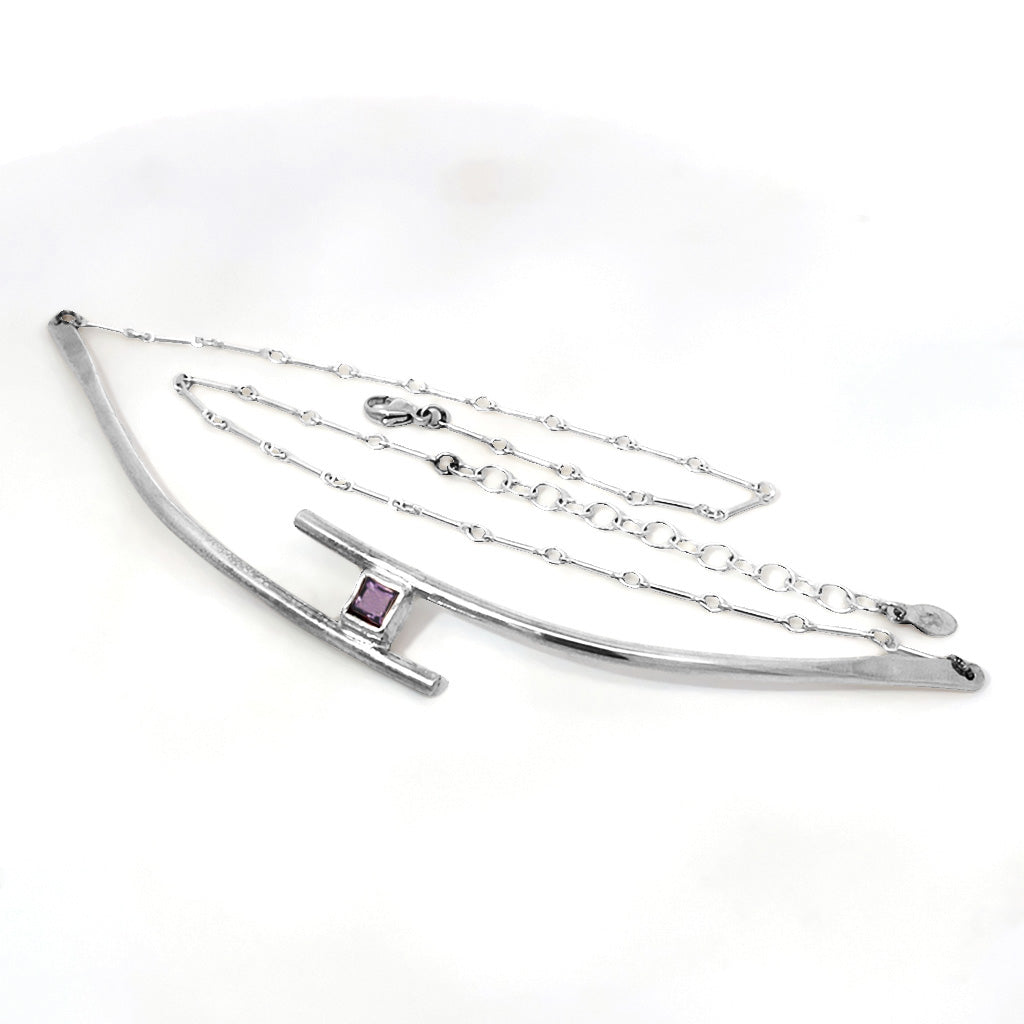 Amethyst Bar Necklace