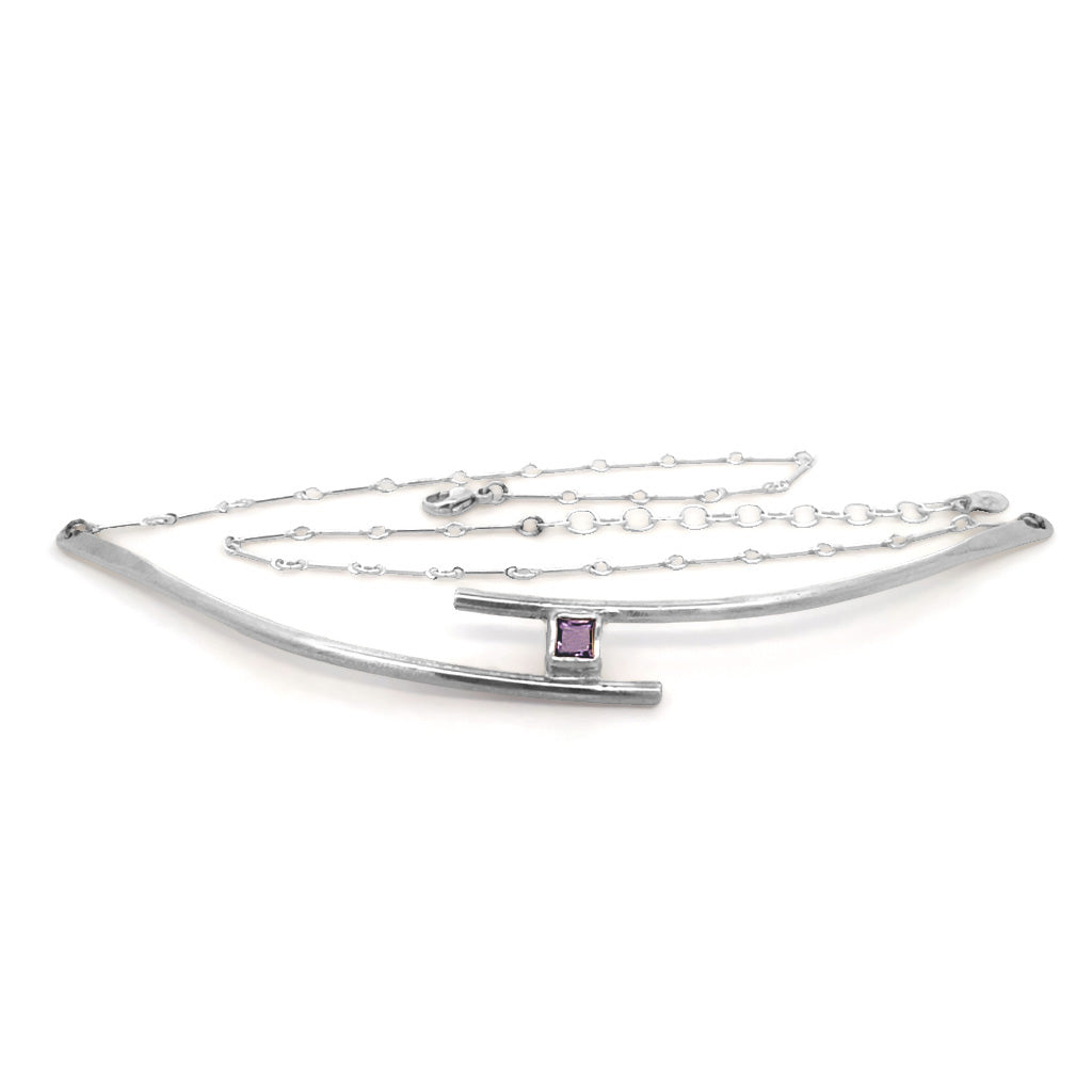 Amethyst Bar Necklace