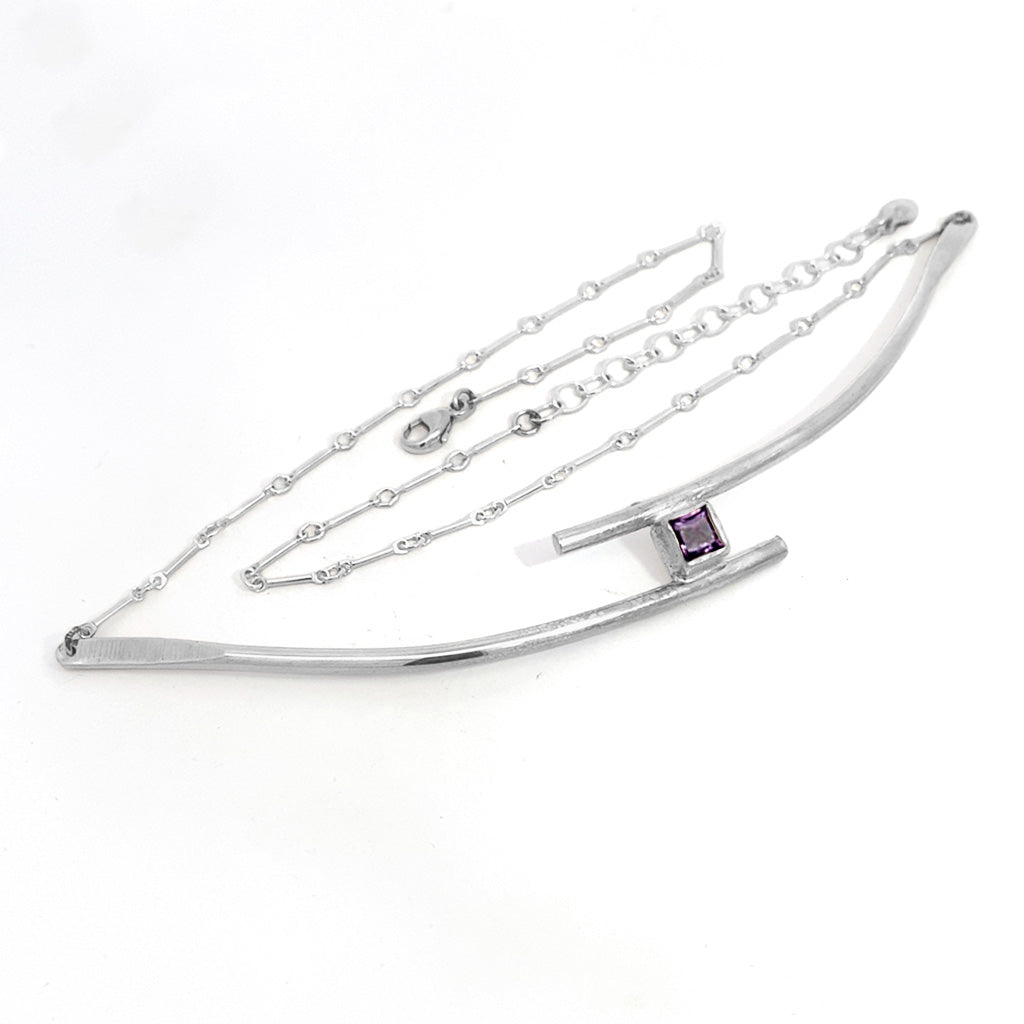 Amethyst Bar Necklace