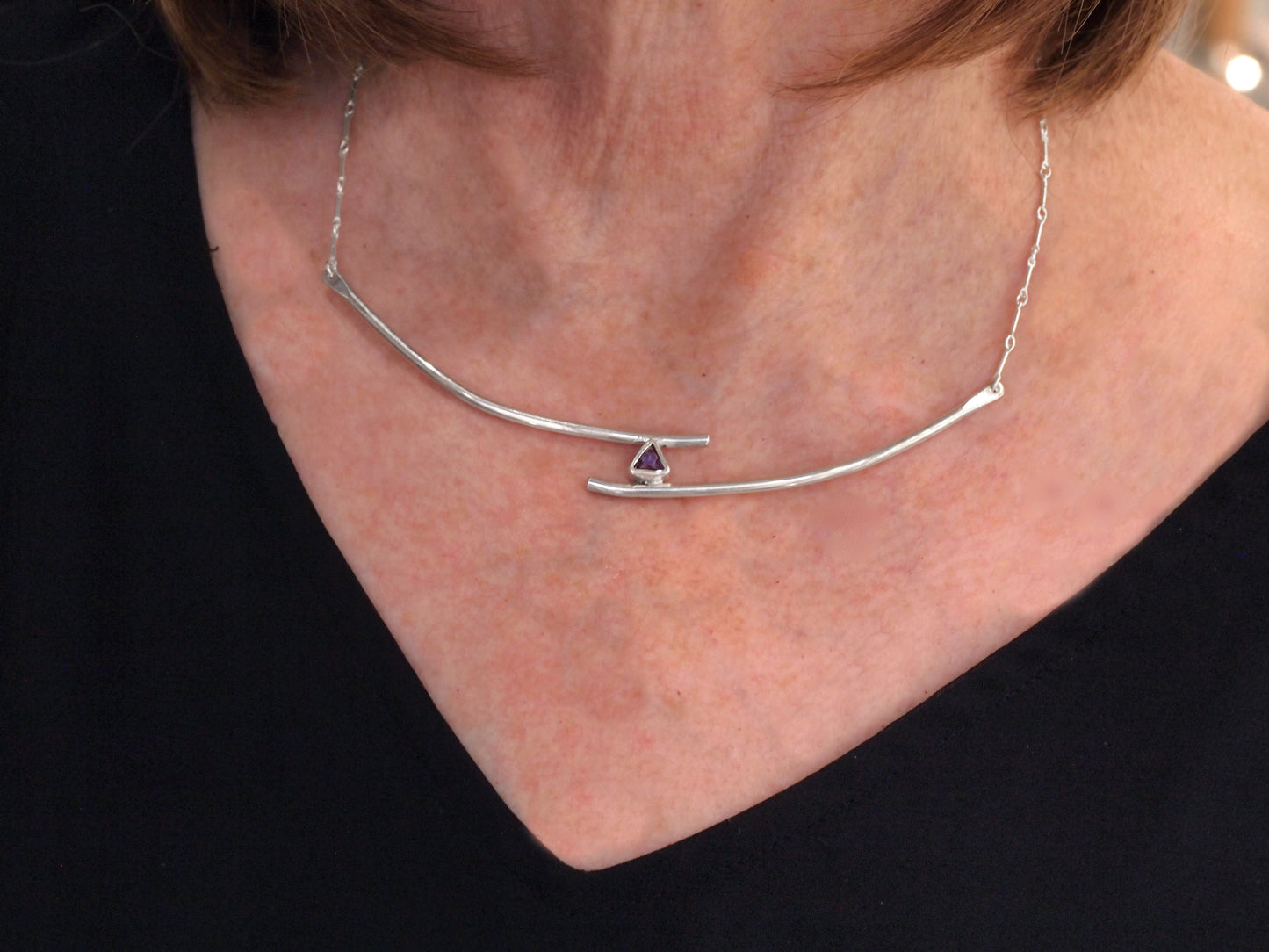 Amethyst Bar Necklace