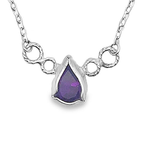 Amethyst Bezel Necklace
