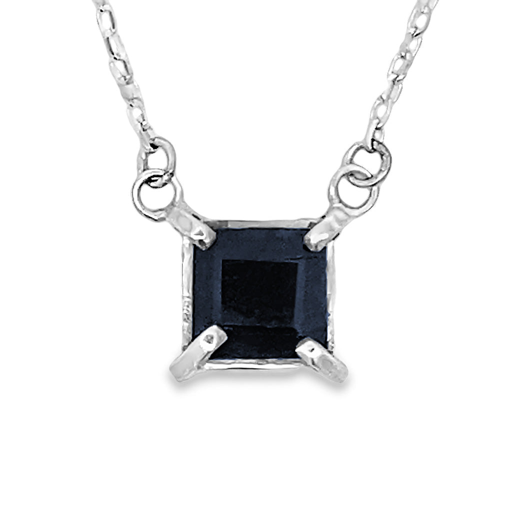 Blue Sapphire Prongs Necklace