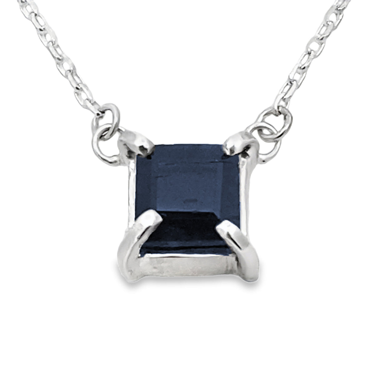 Blue Sapphire Prongs Necklace