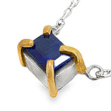 Blue Sapphire Prongs Necklace