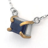 Blue Sapphire Prongs Necklace