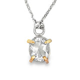 Crystal Quartz on Prongs Necklace