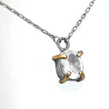 Crystal Quartz on Prongs Necklace