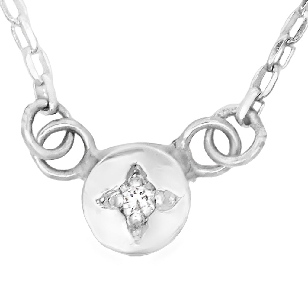 White Diamond Full Moon Necklace