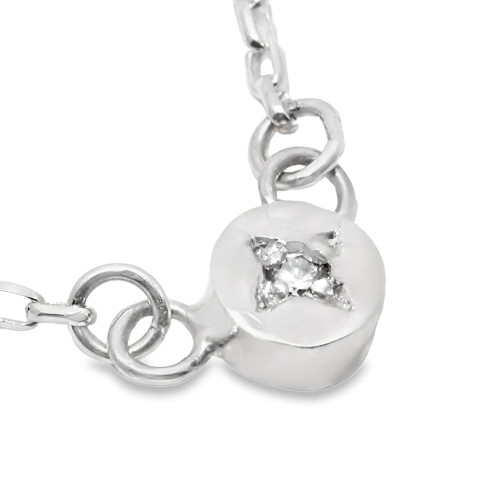 White Diamond Full Moon Necklace
