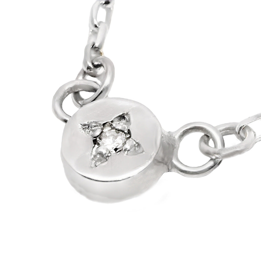 White Diamond Full Moon Necklace