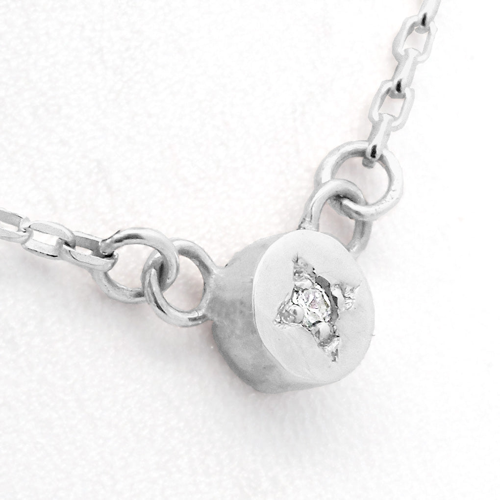 White Diamond Full Moon Necklace
