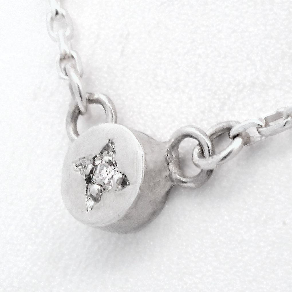 White Diamond Full Moon Necklace