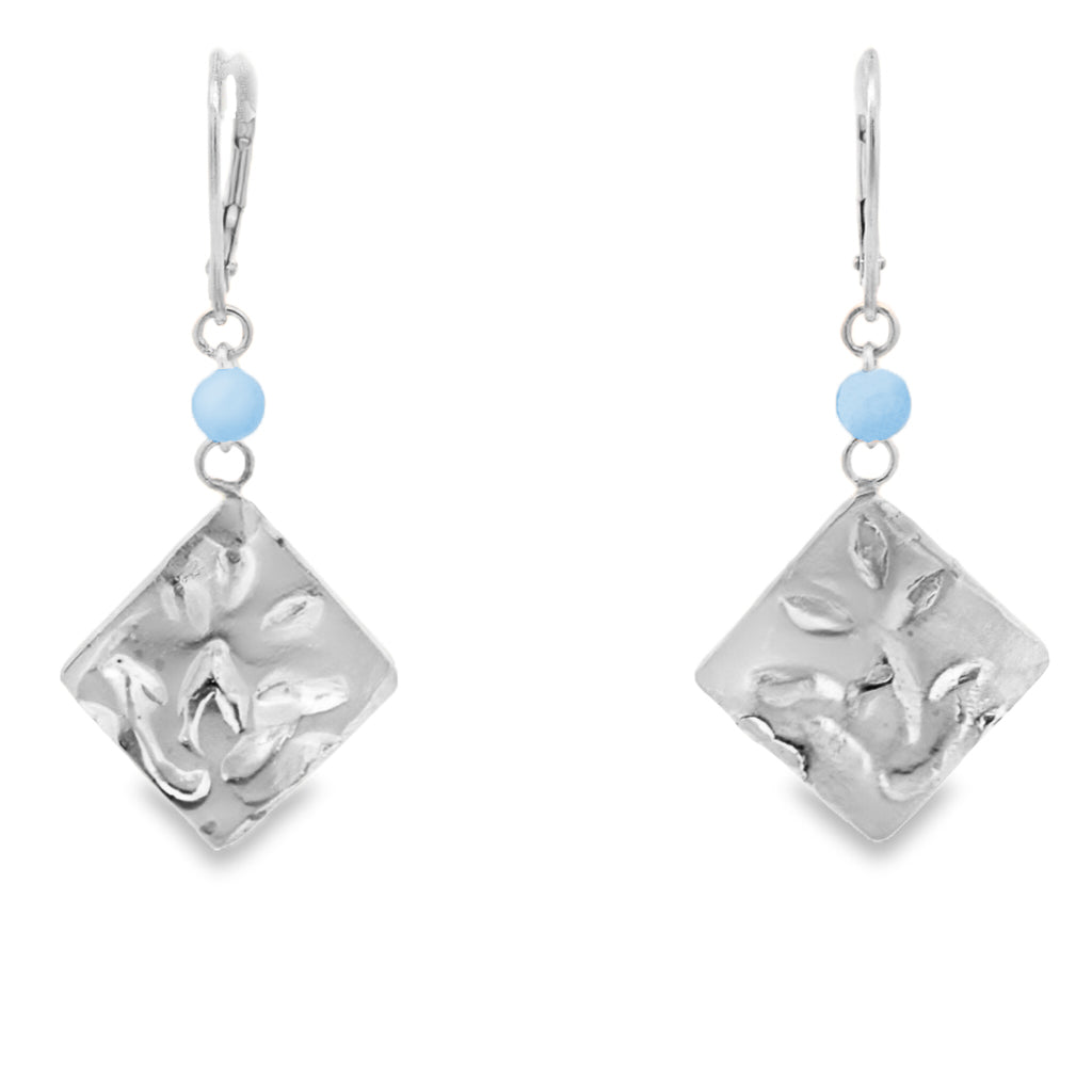 Diamond Shape Blue Aventurine earrings