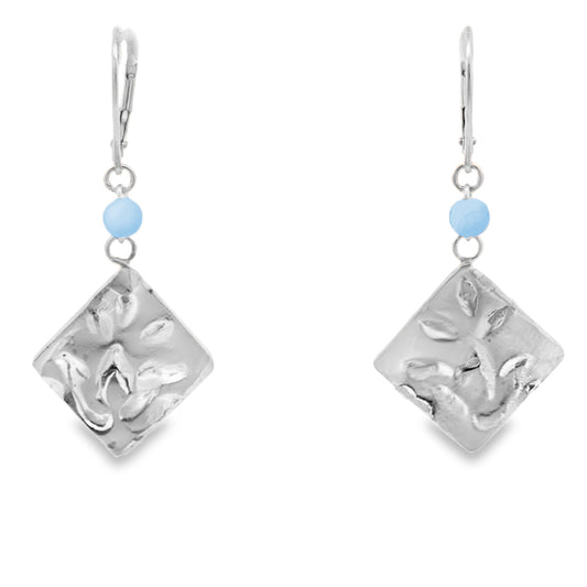 Diamond Shape Blue Aventurine earrings