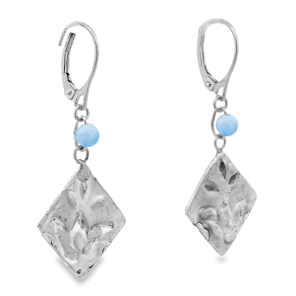 Diamond Shape Blue Aventurine earrings
