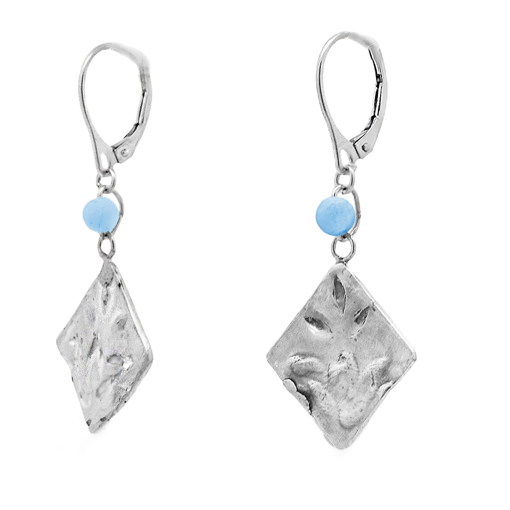 Diamond Shape Blue Aventurine earrings