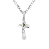 Twisted Cross with Tourmaline Pendant