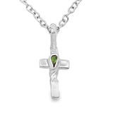 Twisted Cross with Tourmaline Pendant