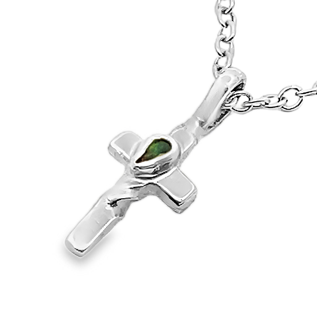 Twisted Cross with Tourmaline Pendant