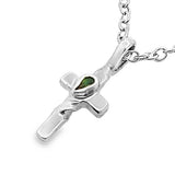 Twisted Cross with Tourmaline Pendant