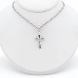 Twisted Cross with Tourmaline Pendant