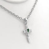 Twisted Cross with Tourmaline Pendant