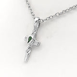 Twisted Cross with Tourmaline Pendant