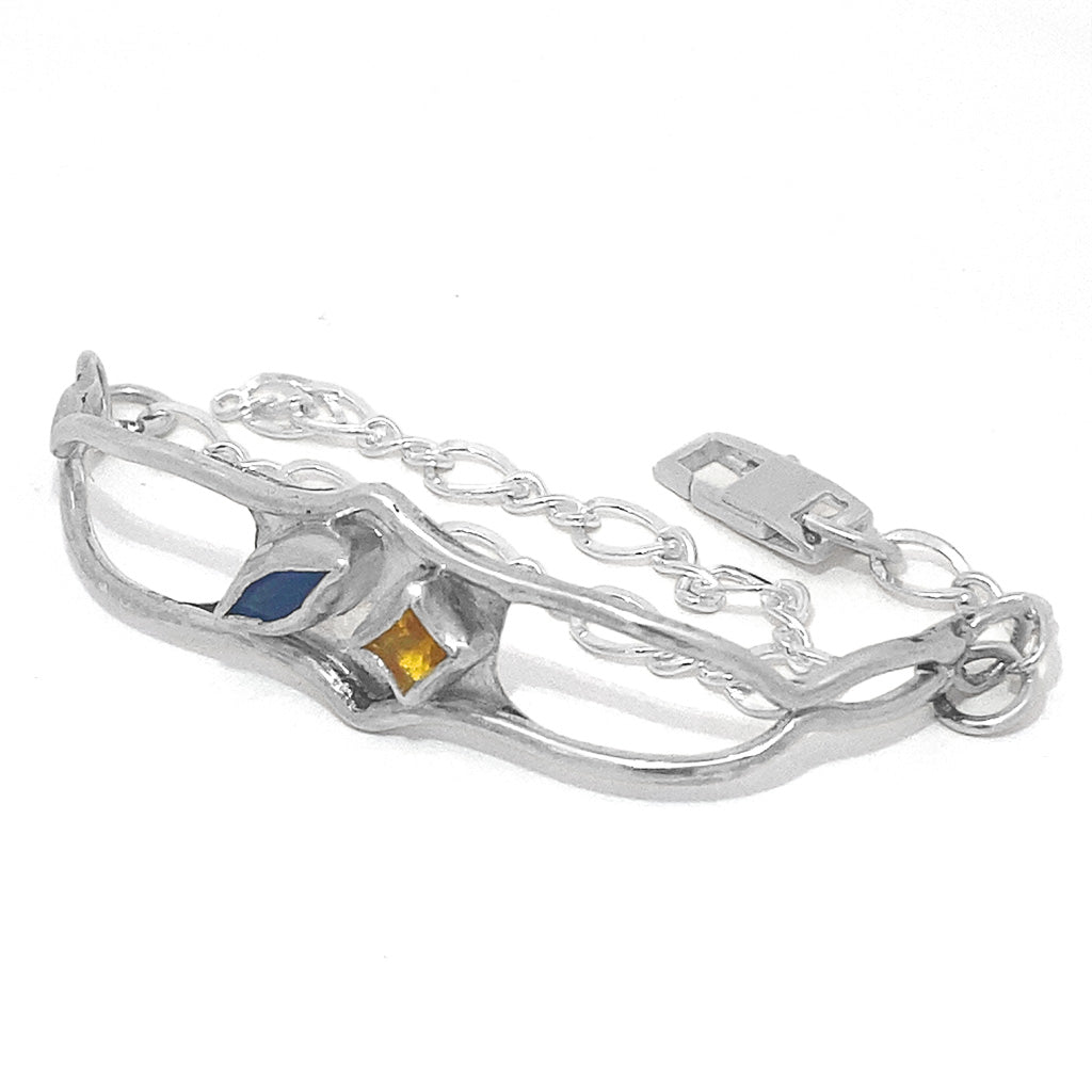 Happy Wave Iolite and Citrine Bracelet