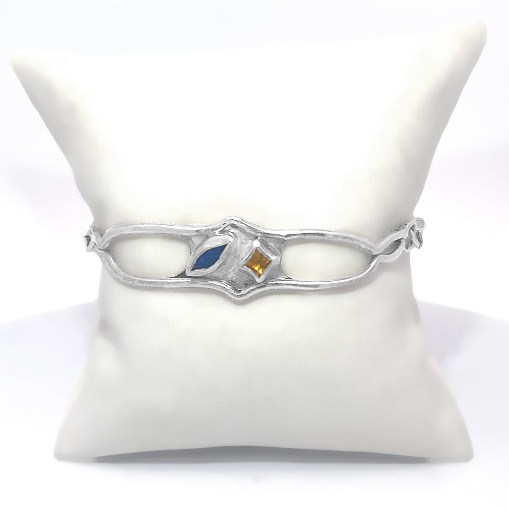 Happy Wave Iolite and Citrine Bracelet