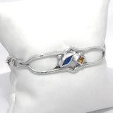 Happy Wave Iolite and Citrine Bracelet