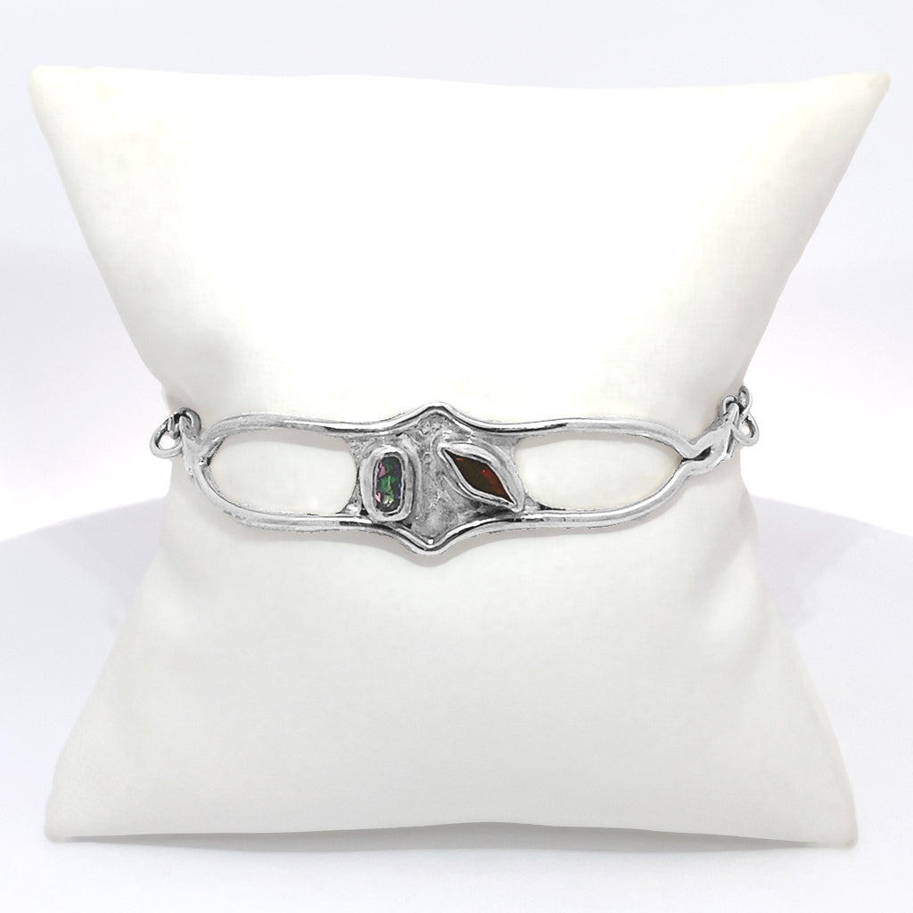 Happy Wave Garnet and Mystic Topaz Bracelet