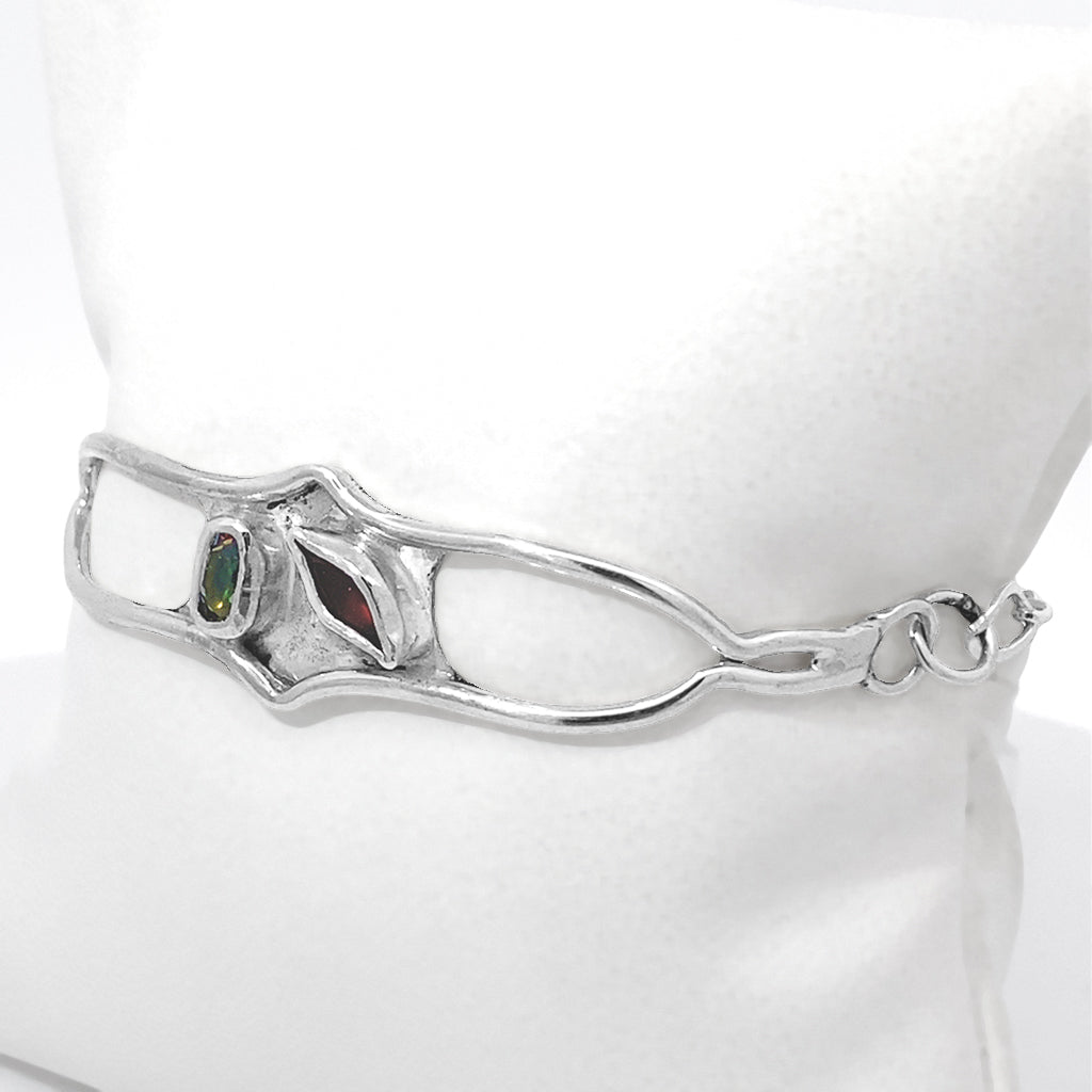 Happy Wave Garnet and Mystic Topaz Bracelet