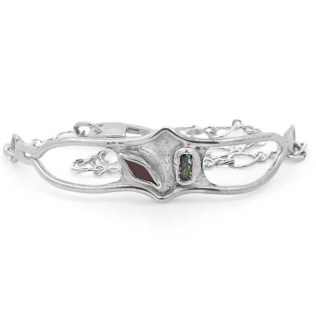 Happy Wave Garnet and Mystic Topaz Bracelet