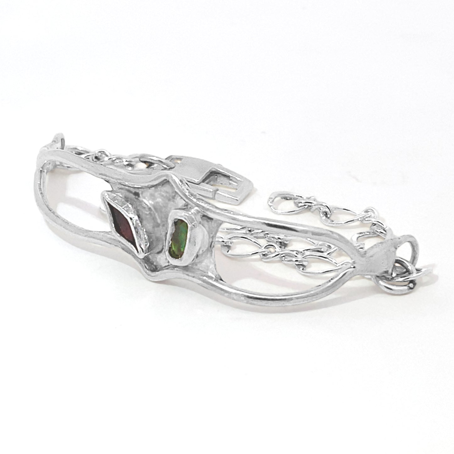 Happy Wave Garnet and Mystic Topaz Bracelet