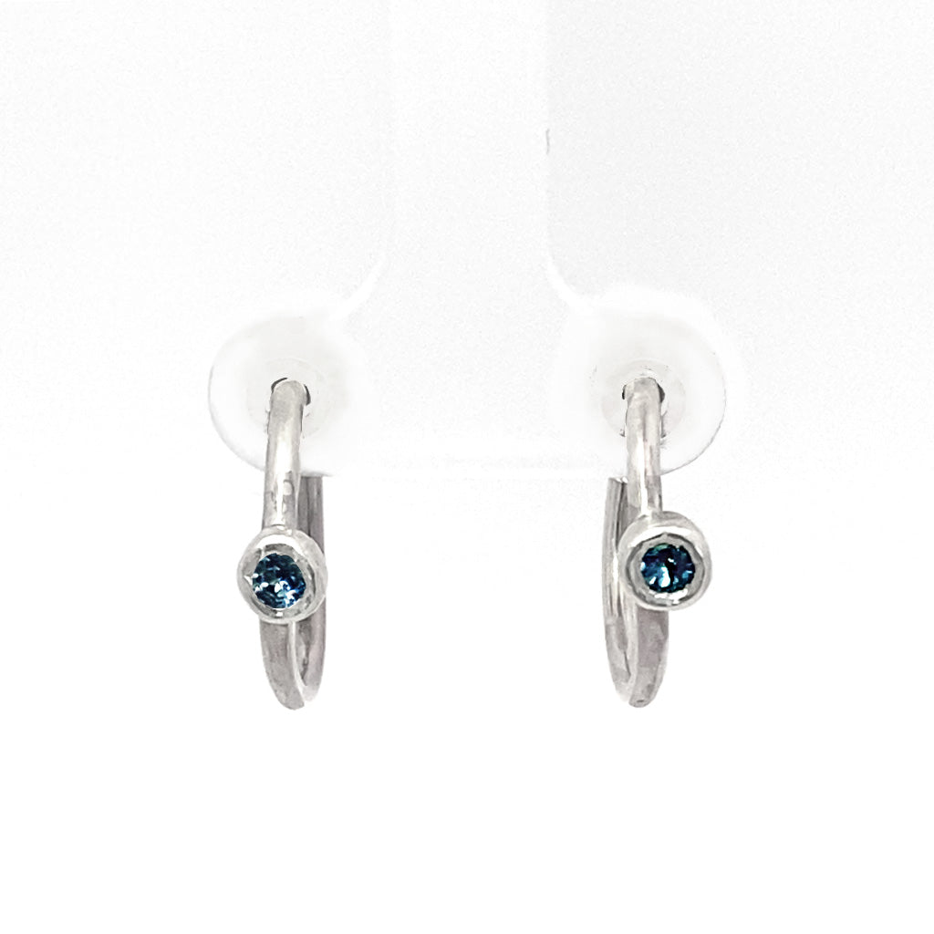 Small Open Hoops London Topaz