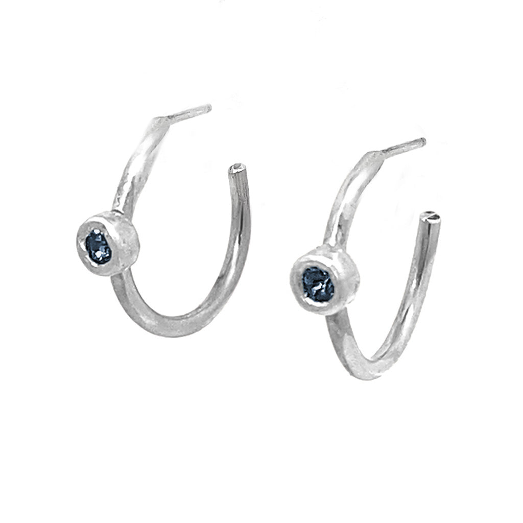 Small Open Hoops London Topaz