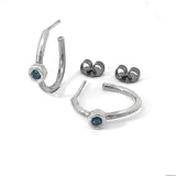 Small Open Hoops London Topaz