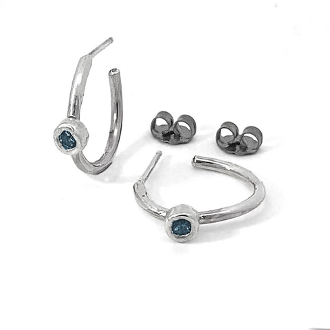 Small Open Hoops London Topaz