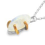 Rainbow Moonstone Prongs Necklace