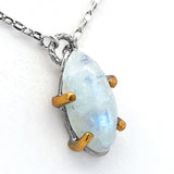Rainbow Moonstone Prongs Necklace