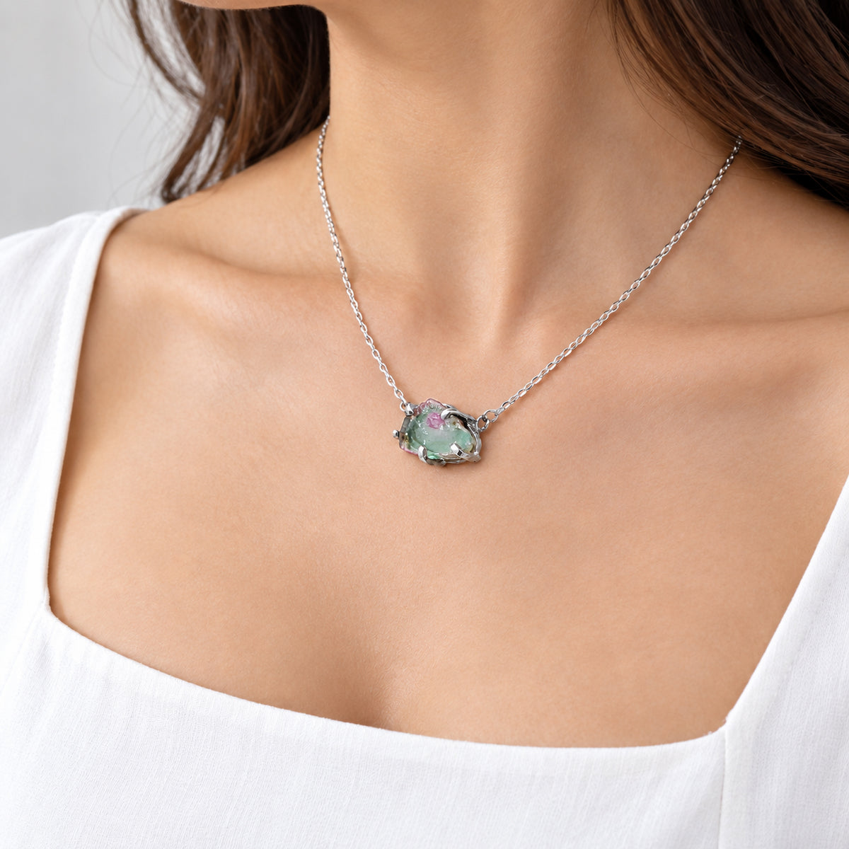 Watermelon Tourmaline Necklace