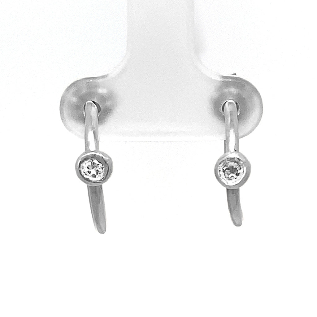 Small Open Hoops White Topaz