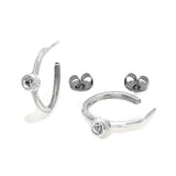 Small Open Hoops White Topaz