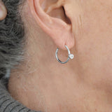 Small Open Hoops White Topaz