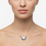 Woman wearing Midnight Heart Necklace