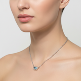 Woman wearing Swiss Topaz Necklace