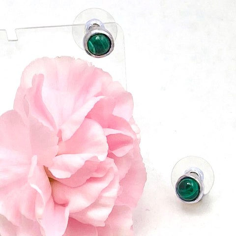 Malachite Post earrings