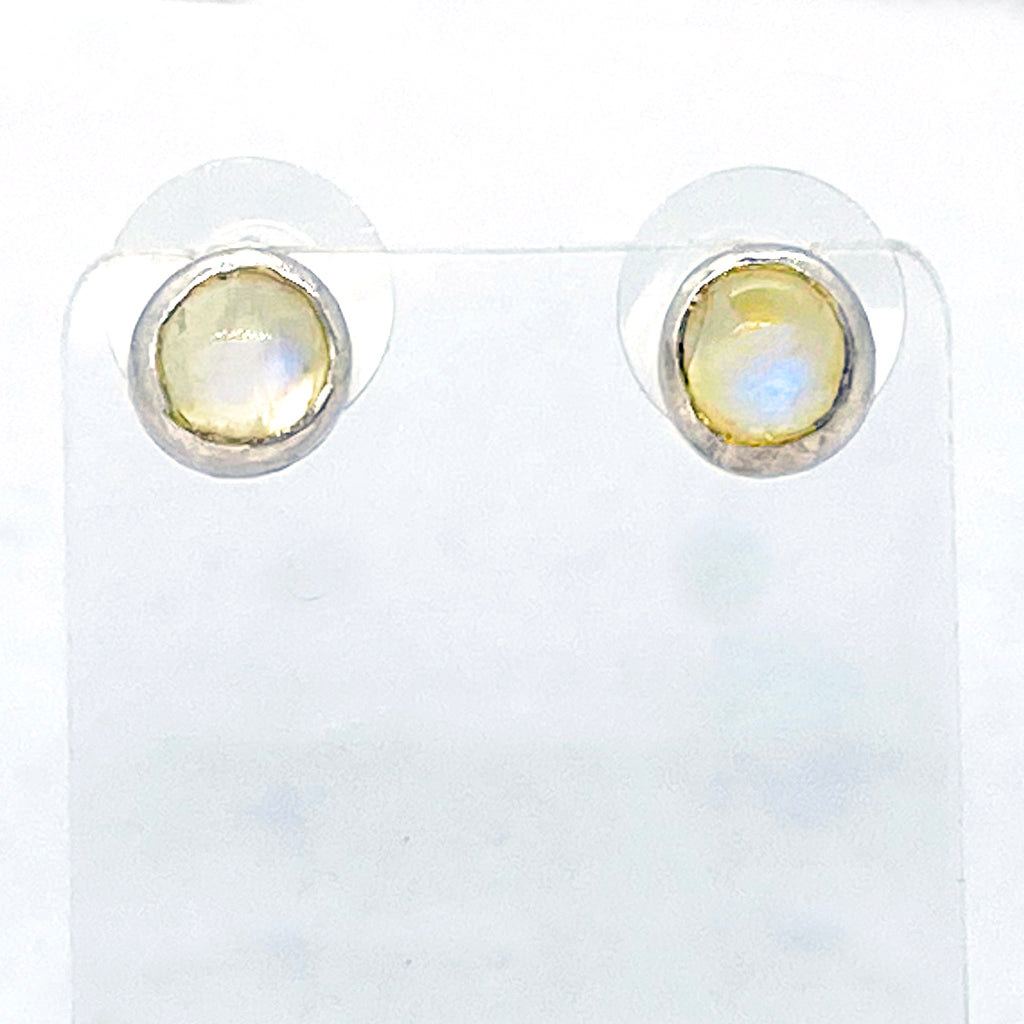 Rainbow Moonstone Post earrings