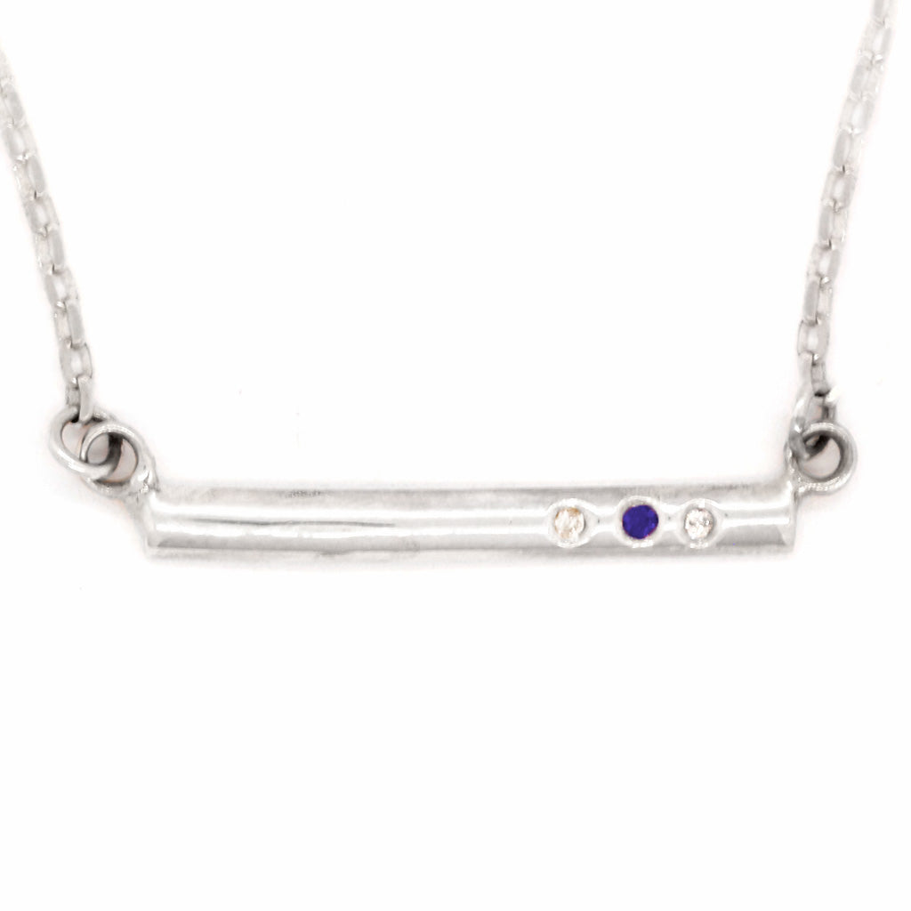 Balance Bar Sapphire & Diamonds Pendant